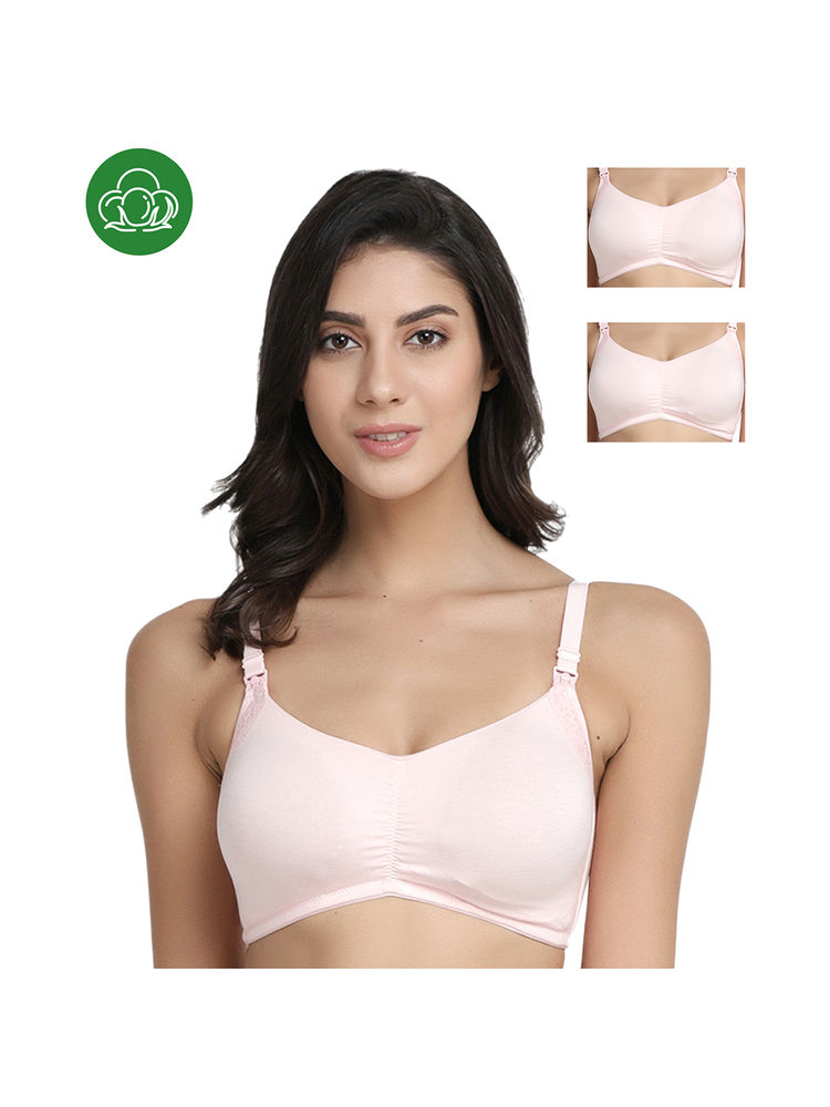 Inner Sense Organic Antimicrobial Soft Feeding Bra with Removable Pads Pack of 3 - Pink-picture-16