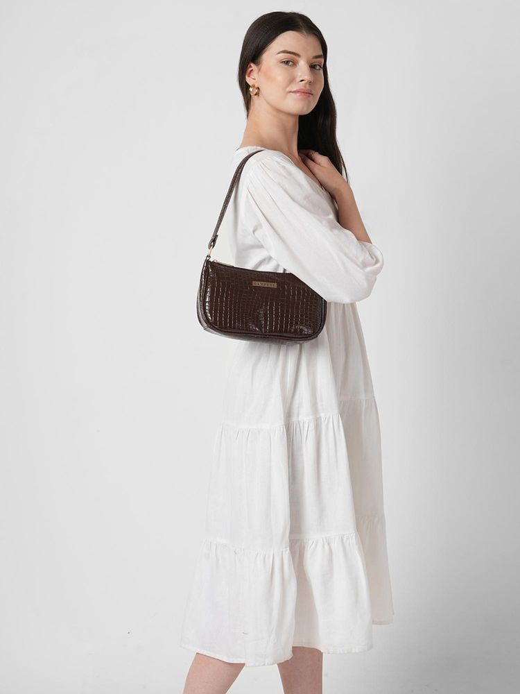 Caprese Women Faye Brown Small Baguette Handbag-picture-26