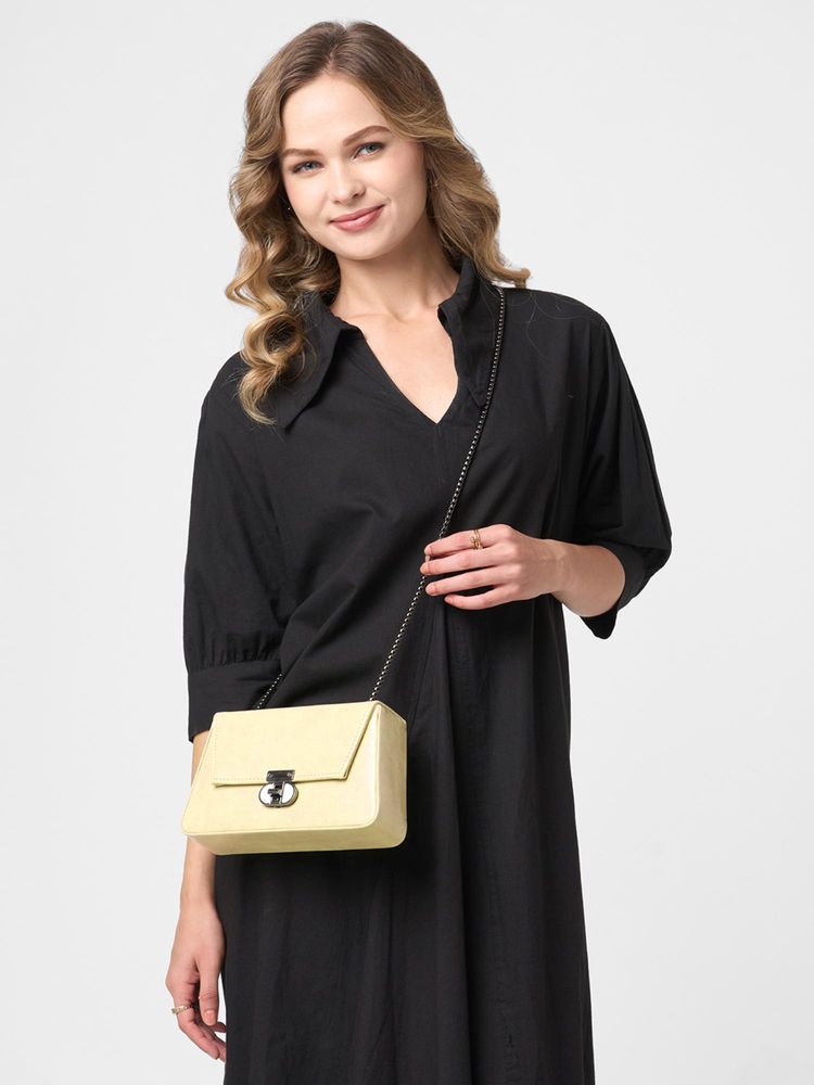 Caprese Women Kreyaa Baguette Beige Medium Stylish Handbag-image-42