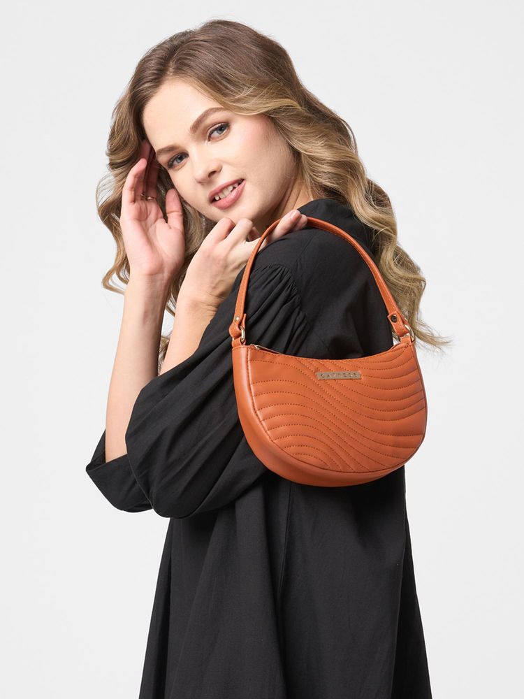 Caprese Women Lina Rust Small Baguette Stylish Handbag-picture-12