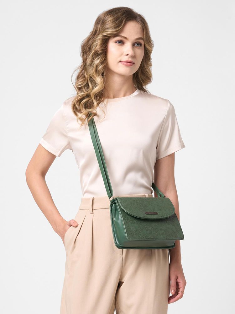 Caprese Women Flowy Green Medium Sling Bag-picture-25