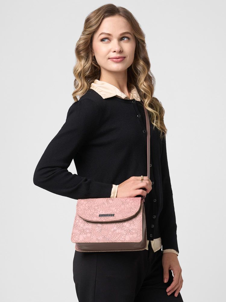 Caprese Women Flowy Pink Medium Sling Bag-picture-22