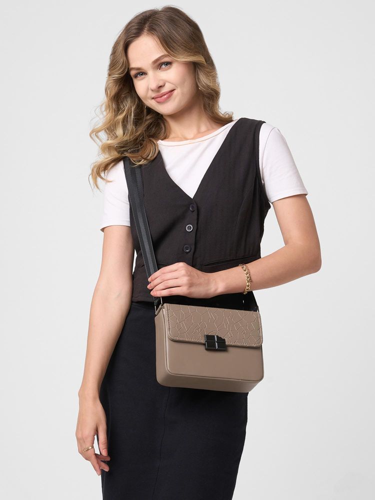 Caprese Women Paulina Brown Medium Sling Bag-image-2