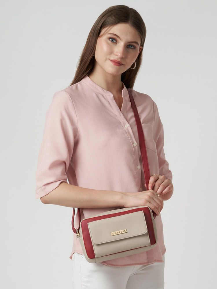 Caprese Women Regina Cherry Burgundy Medium Sling Bag-picture-10