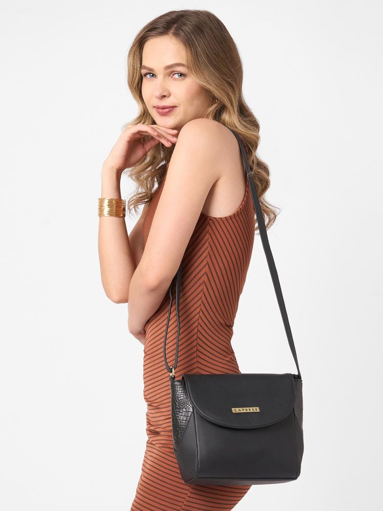 Caprese Women Vani Black Medium Sling Bag-picture-24