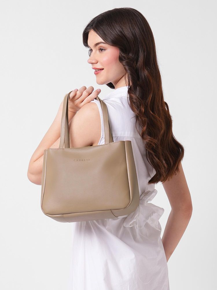 Caprese Women Elena Brown Medium Satchel Bag with Detachable Strap-picture-23