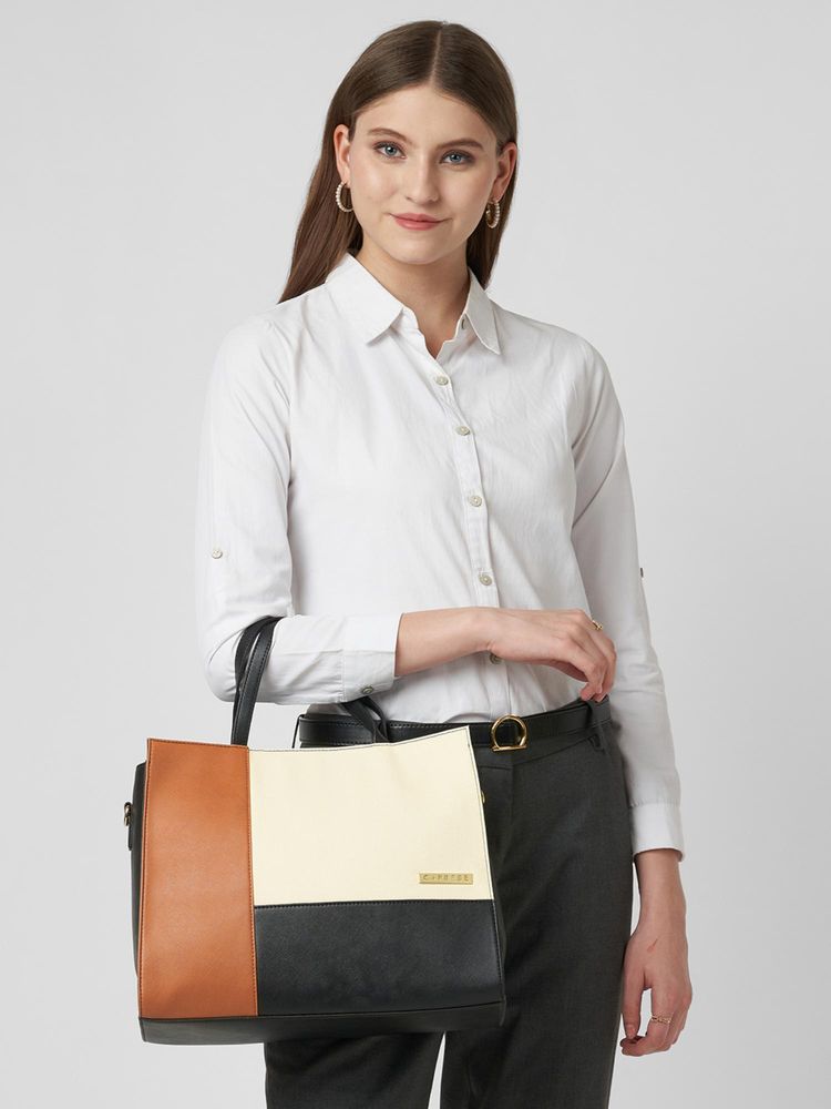 Caprese Women Jelly Black Large Satchel Bag with Detachable Strap-picture-13