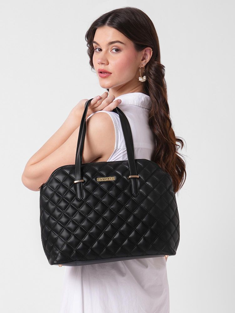 Caprese Women Tilly Black Large Satchel Bag with Detachable Strap-picture-12
