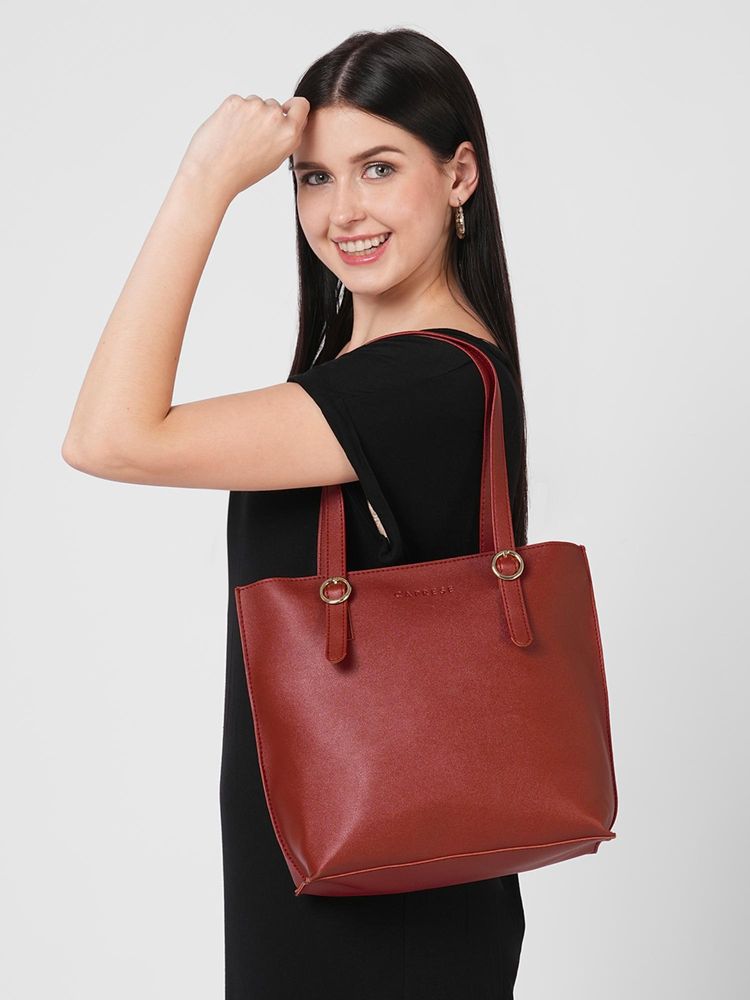 Caprese Women Elena Cherry Burgundy Medium Tote Bag-image-1