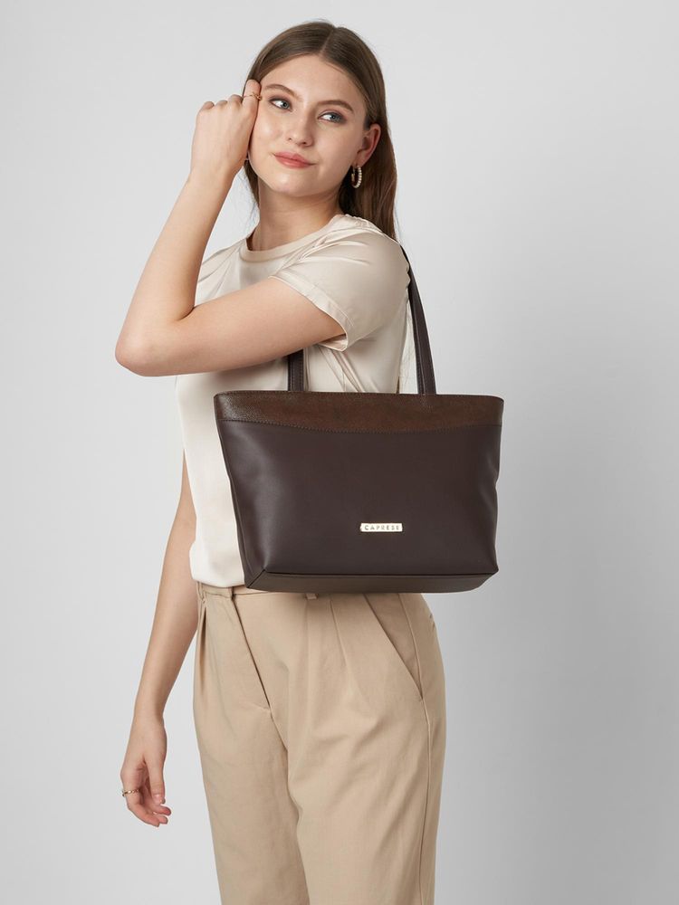 Caprese Women Fergi Brown Medium Tote Bag-picture-43