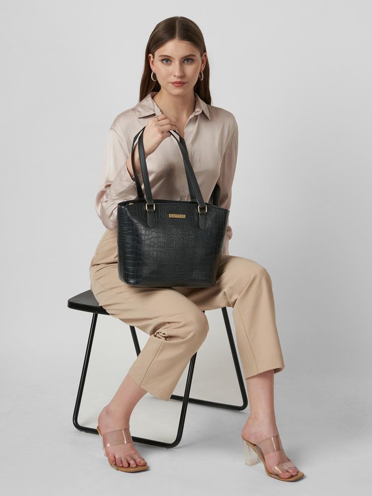 Caprese Women York Black Medium Tote Bag-image-0