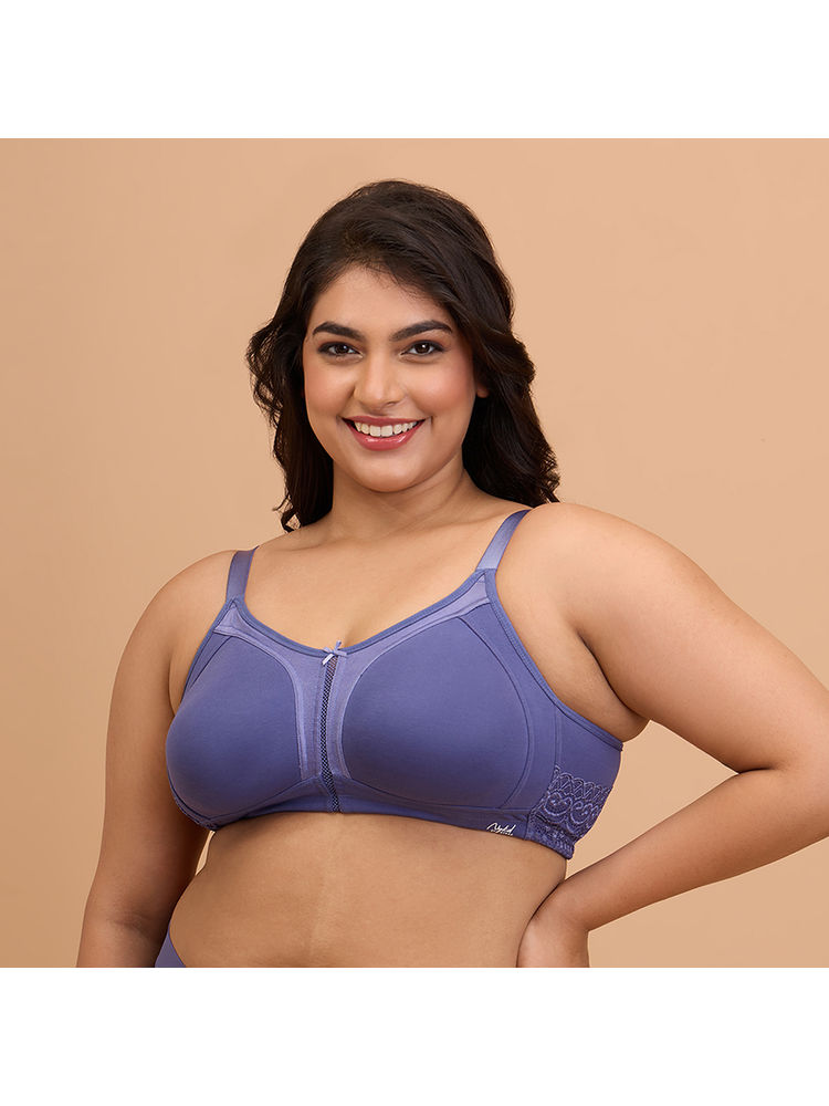 Nykd By Nykaa Everyday Cotton M-Frame Bounce Control Non-Padded Non-Wired Bra NYB101 D.Purple-picture-17