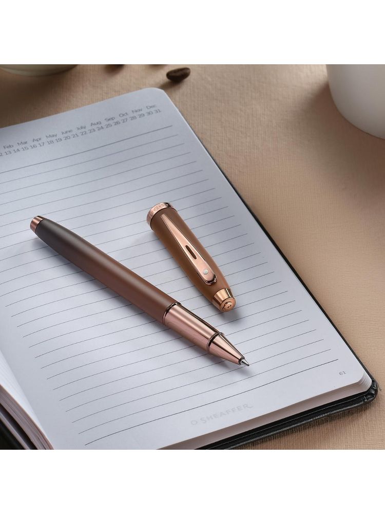 Sheaffer 100 9374 Coffee Edition Matt Brown Rollerball Pen with Regal Pvd Trims-image-46