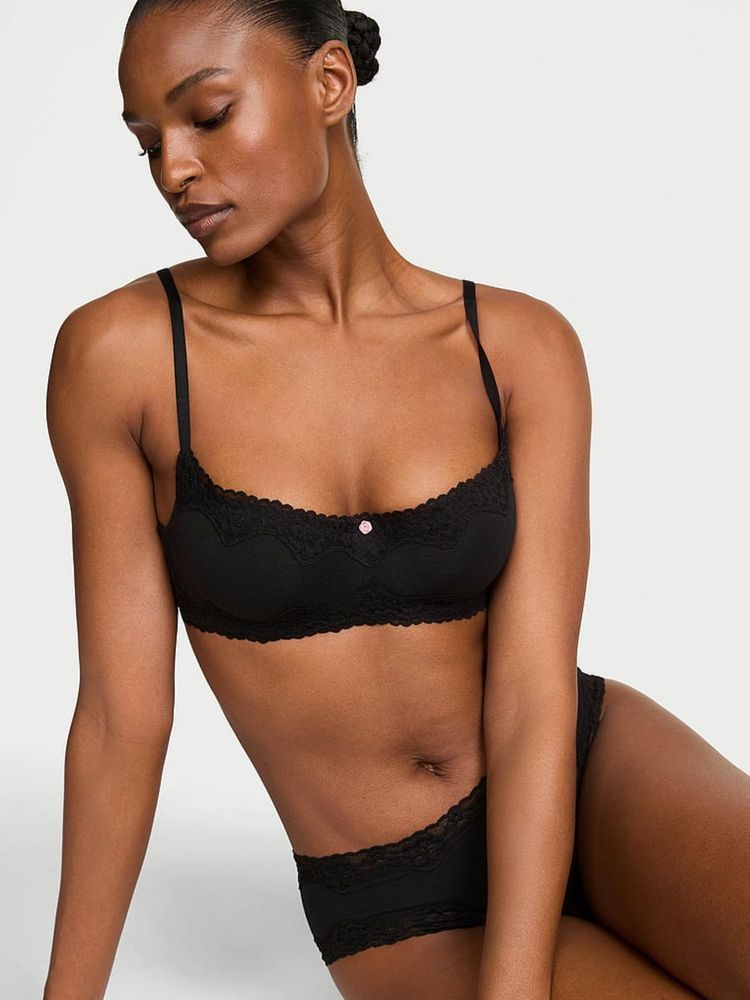 Victoria's Secret The T-Shirt Cotton Lace-Trim Lightly Lined Balconette Bra-image-48