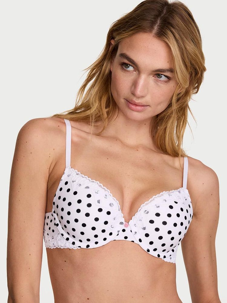 Victoria's Secret The T-Shirt Perfect Shape Cotton Lace-Trim Push-Up Bra-image-44