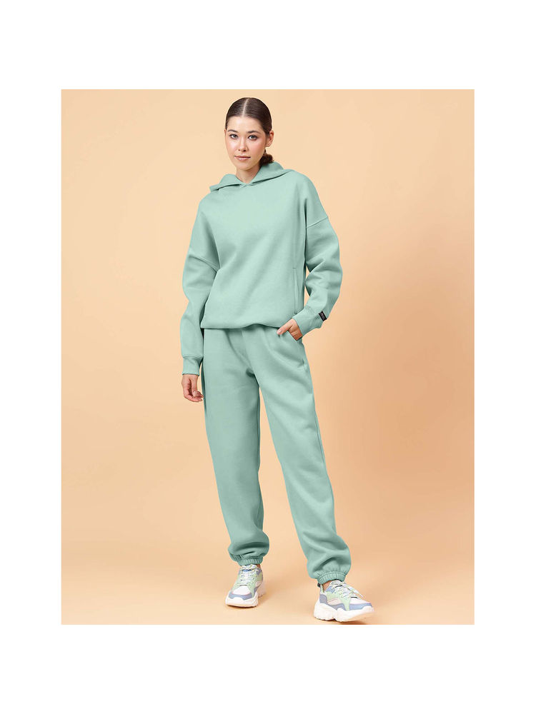 Fitkin Women's Solid Turquoise Blue Cozy core Fleece Hoodie-picture-13