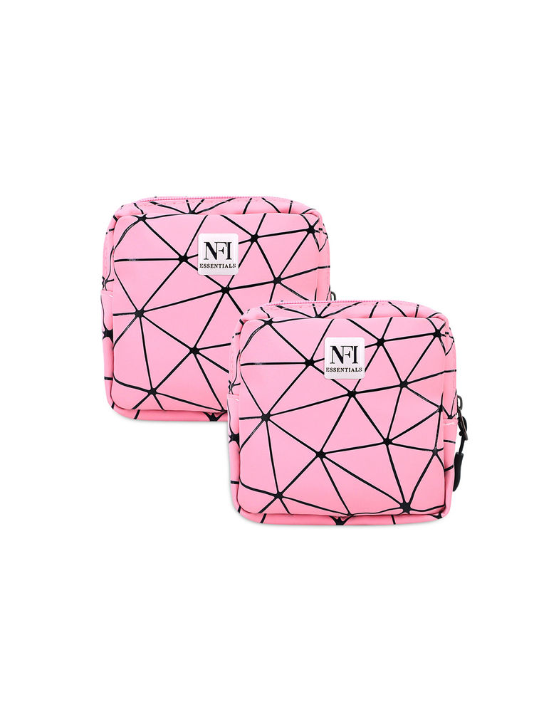 NFI Essentials Pack of 2 PU Diamond Print Women Portable Sanitary Napkin Pouch-picture-23