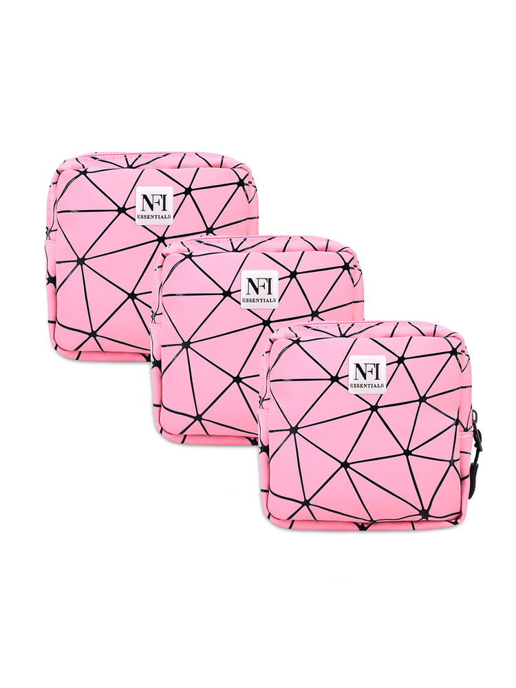 NFI Essentials Pack of 3 PU Diamond Print Women Portable Sanitary Napkin Pouch-picture-24