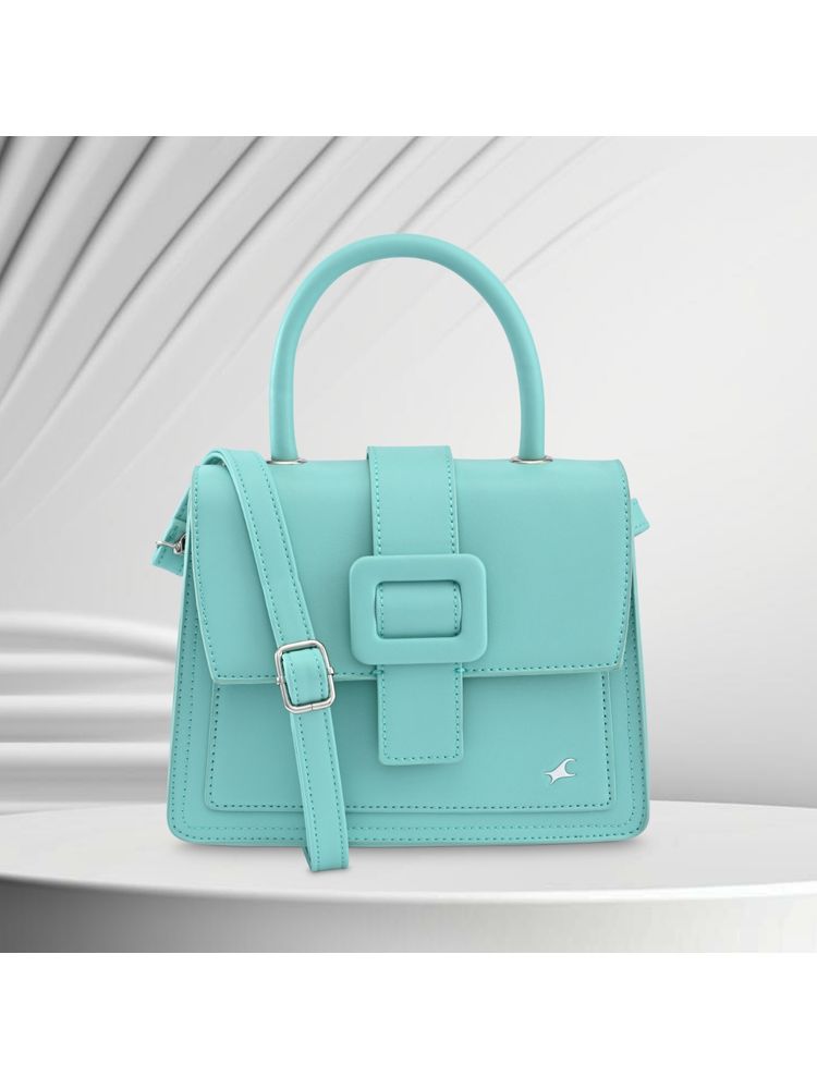 fastrack accessories Fastrack Solid Structured Satchel In Blue-picture-15