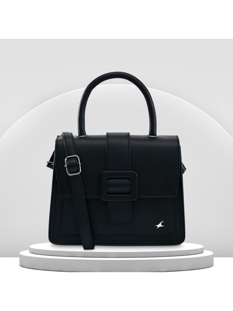 fastrack accessories Fastrack Solid Structured Satchel In Black-picture-36