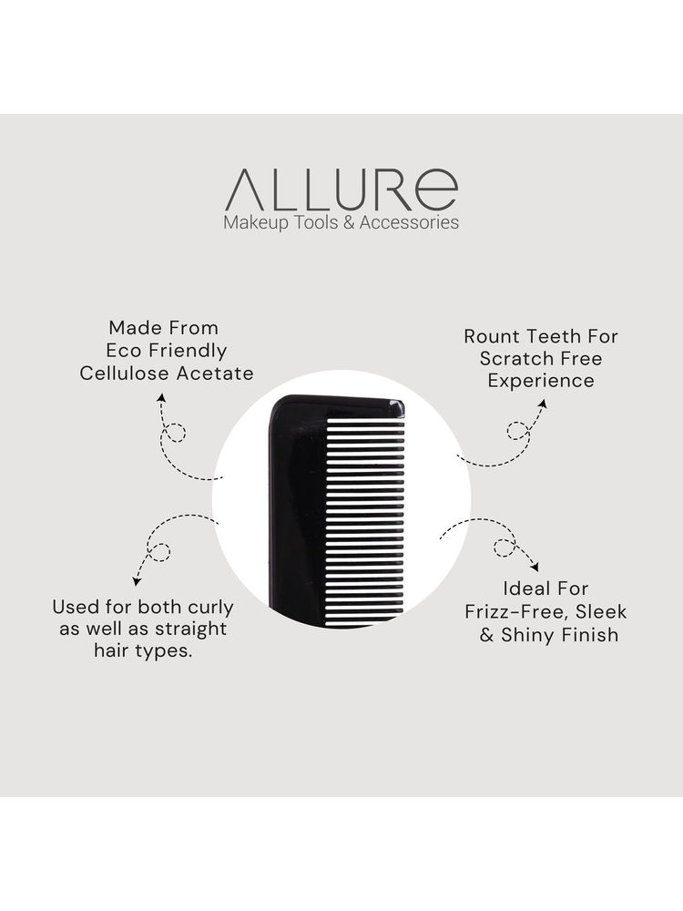 Allure Anti-Static Regular Hair Comb for Smooth & Frizz-Free Styling(HMC_B_02)-picture-17