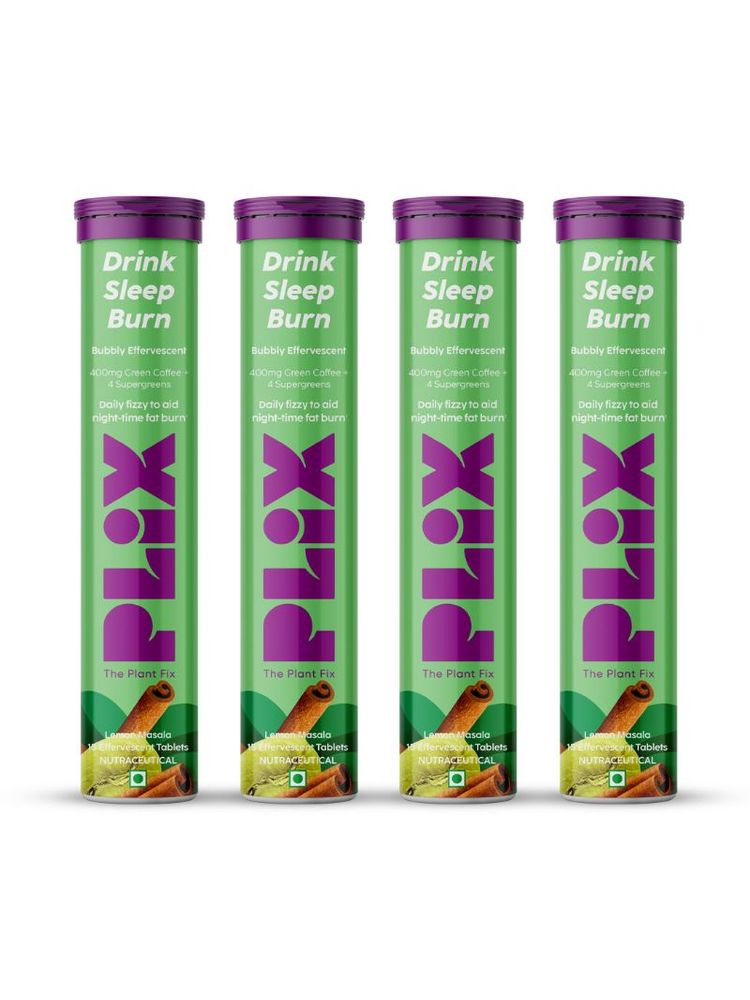 PLIX Green Coffee Bean Effervescent Tablet For Better Metabolism, Garcinia Cambogia, Lemon Masala