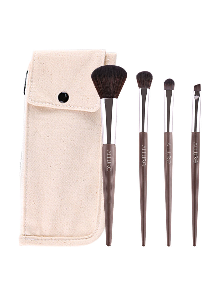 Allure Chocolate Brown Makeup Brush Set Of 4