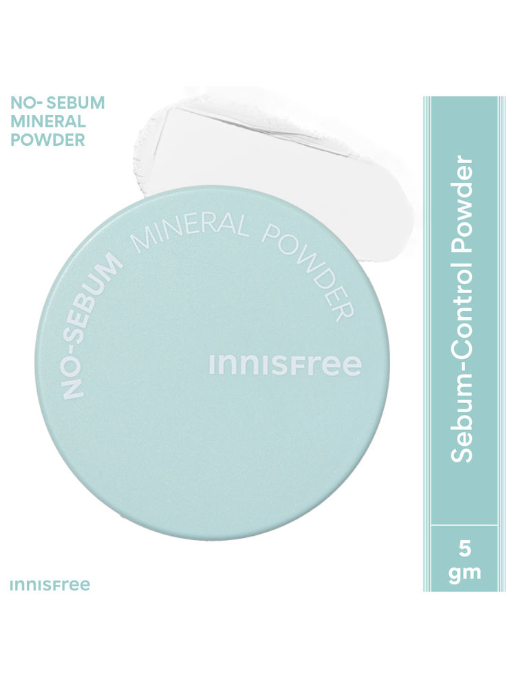Innisfree No Sebum Mineral Powder For Oil Control, Makeup Fixer & Reduces Hair Greasiness