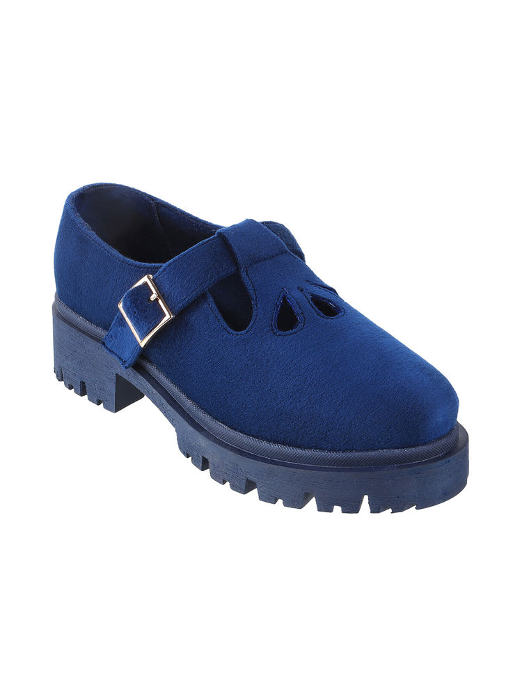 Catwalk Women Casual Buckle Boots Navy Blue-picture-0