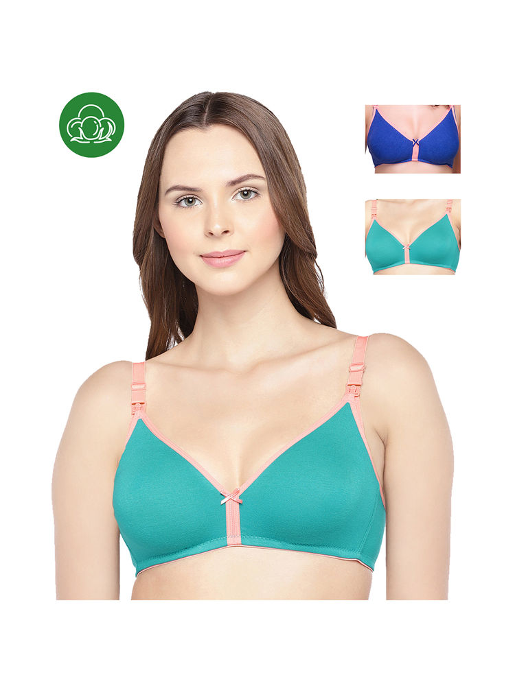 Inner Sense Organic Cotton Antimicrobial Nursing Bra Pack of 3 - Multi-Color-picture-21