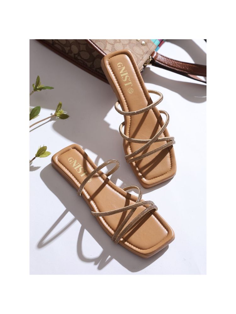 Gnist Gold Embellished Flats-picture-13