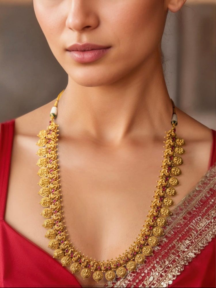 Curio Cottage Auspicious Laxmi Coin Long Necklace-picture-22