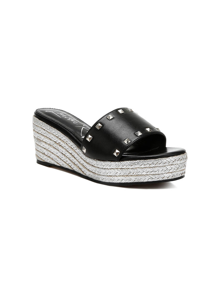 London Rag Black Slip On Wedges-picture-20