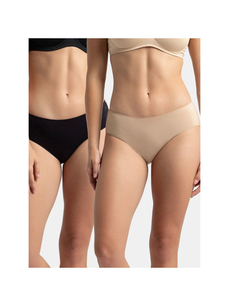 Jockey 1802 Women Micro Modal Elastane Hipster - Black & Skin (Pack of 2)-picture-23