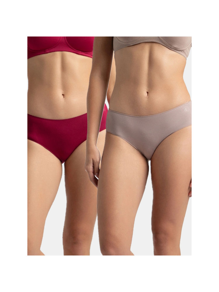 Jockey 1802 Women Micro Modal Elastane Hipster - Mocha & Anemone (Pack of 2)-picture-18