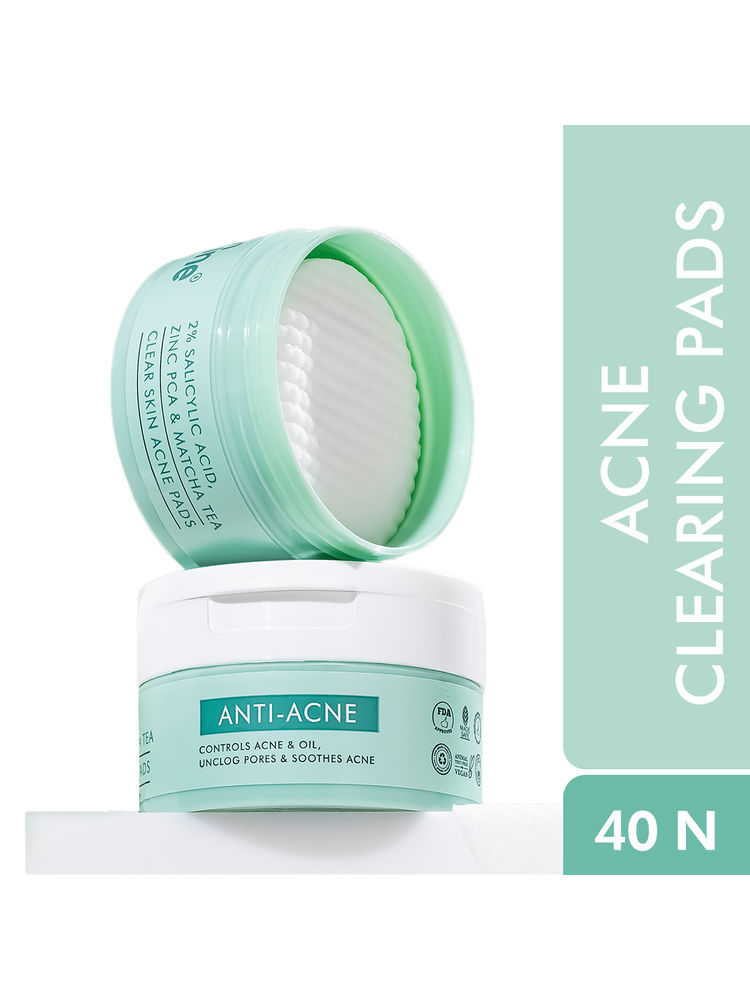 MCaffeine 2% Salicylic Acid & Zinc Anti-Acne Pads For Clear Skin Serum Pads With Matcha Tea