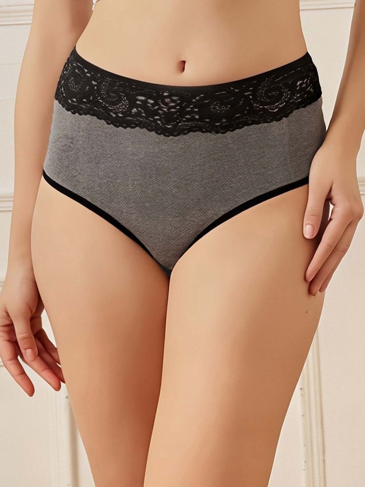 Clovia Cotton Spandex High waist Outer elastic Hipster Panty-picture-15