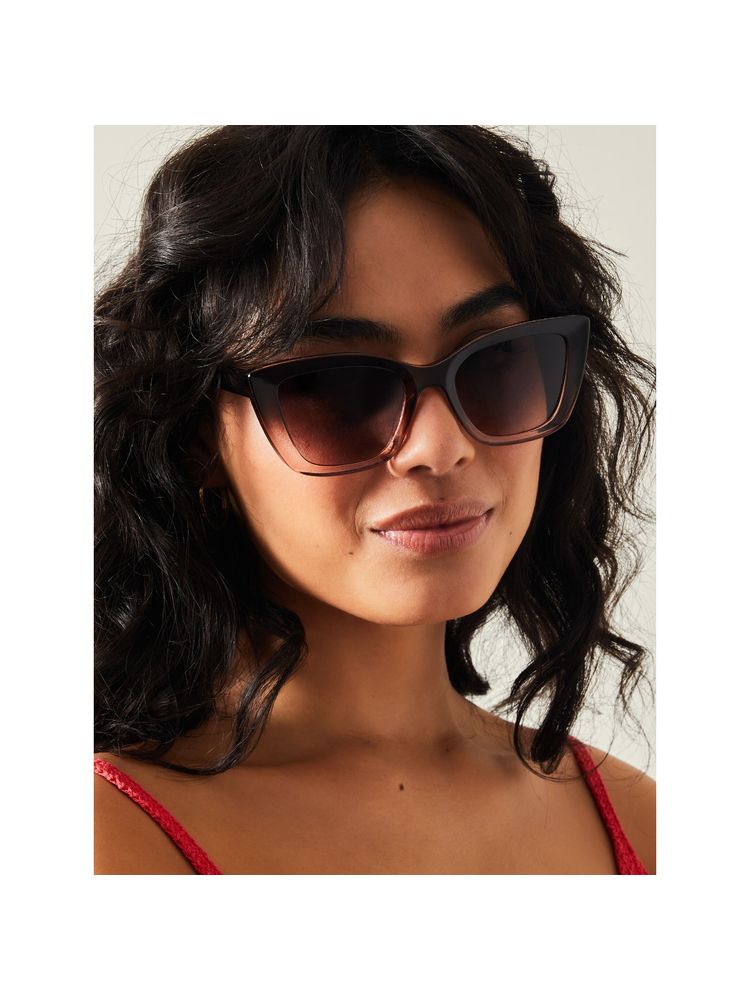 Accessorize London Womens Brown Ombre Crystal Cateye Sunglasses-image-45