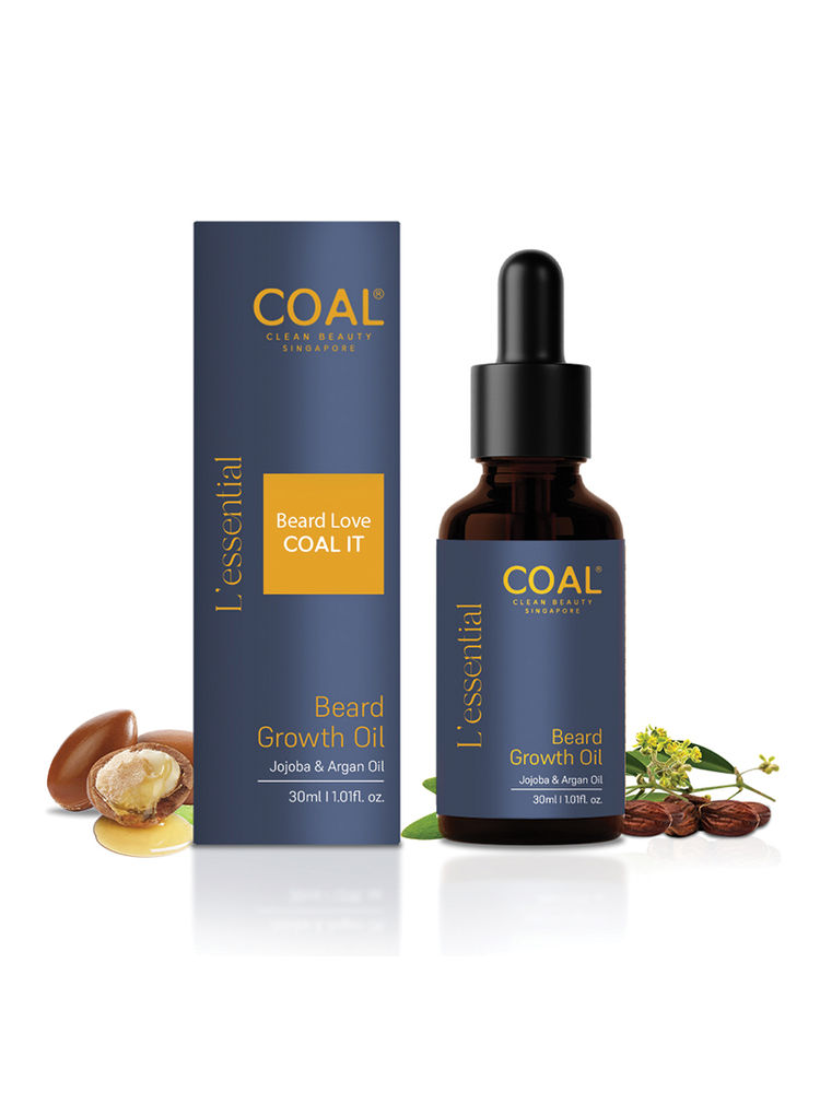 COAL Clean Beauty Beard Growth Oil With Jojoba And Argan Makes Patchy Beard Thicker And Denser