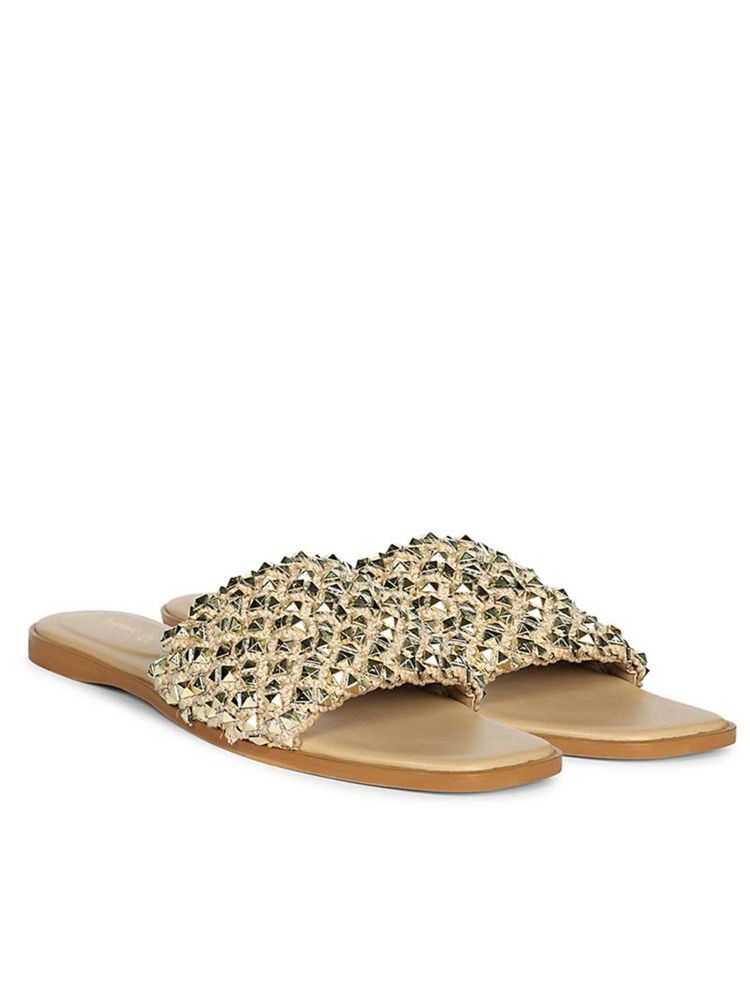 Saint G Women Gold Leather Flats-picture-17
