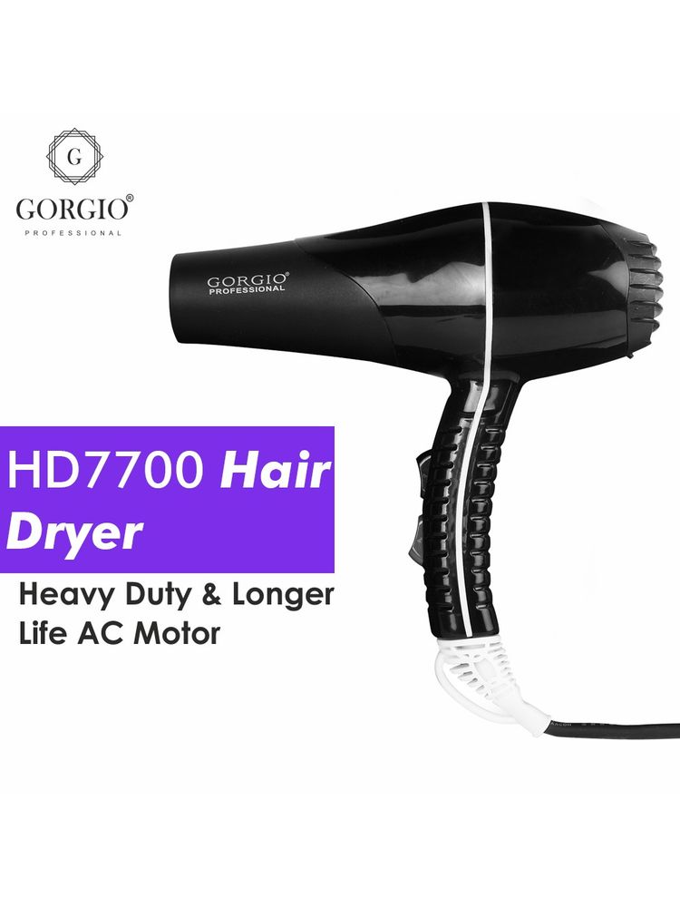 Gorgio Professional Premium AC Motor With Cool Shot HairDryer HD7700 (Unisex ,2Heat 2speed setting)-picture-28