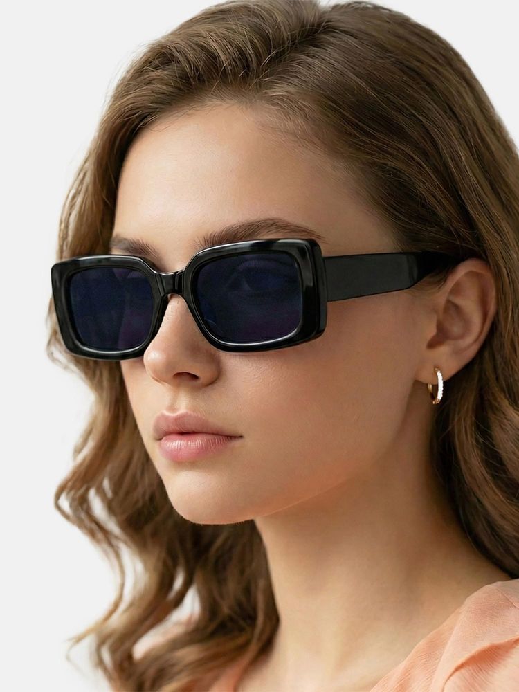 Carlton London Women Black Toned Blue Uv Protected Lens Square Sunglasses-picture-18