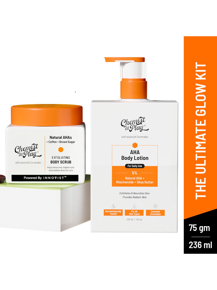 Chemist at Play Exfoliating Body Scrub + AHA Body Lotion Combo-image-7