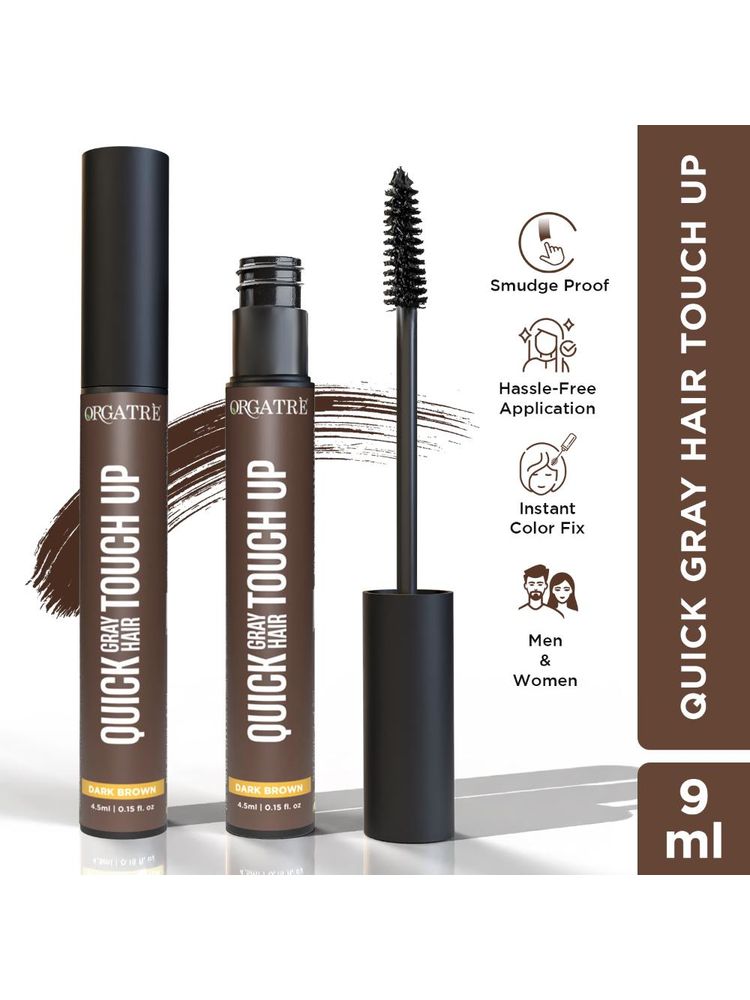 Orgatre Quick Gray Hair Touch Up Instant Hair Root Touch Up - Dark Brown - Pack Of 2-image-47