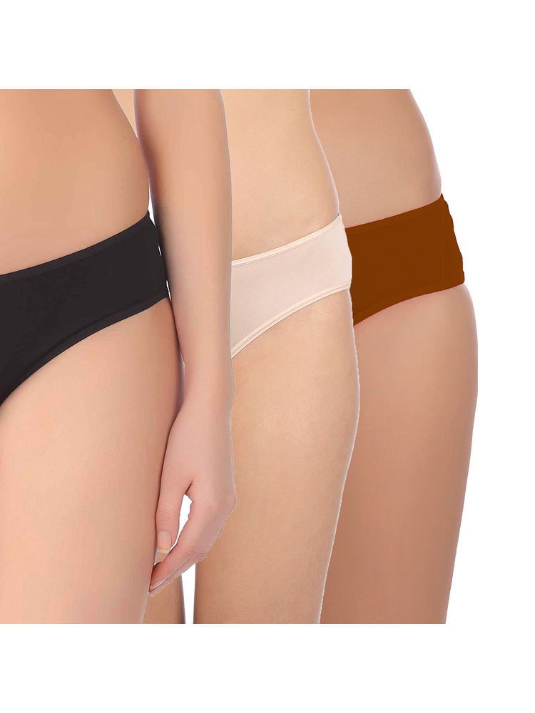Triumph Stretty Cotton 80 Medium Coverage Midi Brief - Pack of 3 - Multi-Color-picture-35