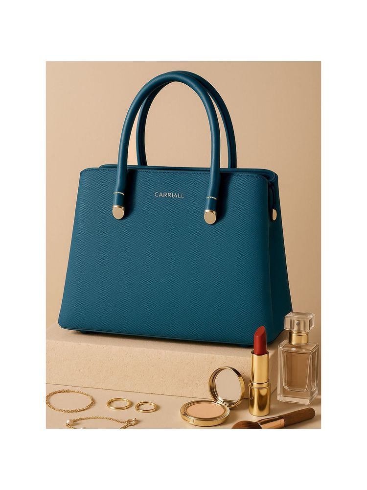 CARRIALL Teal Ireen Vegan Leather Handbag with Detachable Strap-picture-10