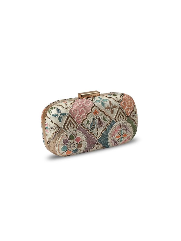 THE TAN CLAN Multi-Color Mughal Long Clutch with Detachable Chain