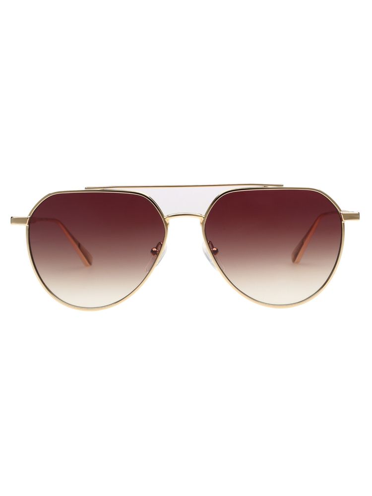 calvin klein fashion Calvin Klein Unisex Brown Lens Gold Aviator Sunglasses (Ck 24100 717 57 S) 57-picture-32