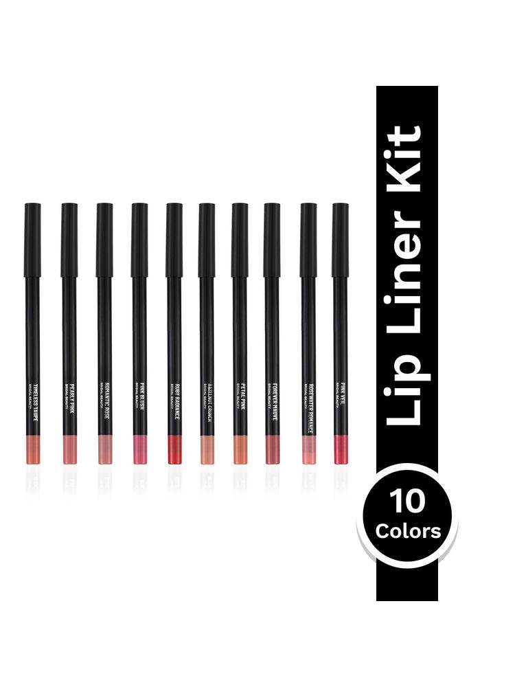 PAC 24H Lip Liner Kit - Bridal Beauty - 10 Colors