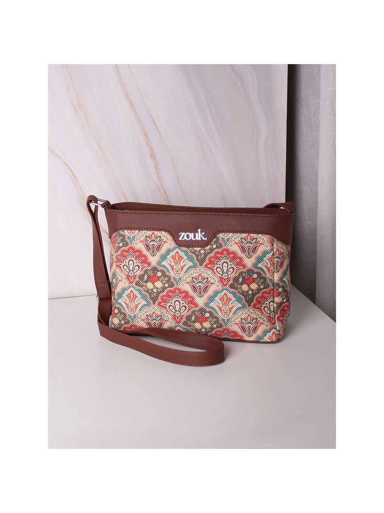 Zouk Mughal Art Multicolor Harmony Sling Bag-image-5